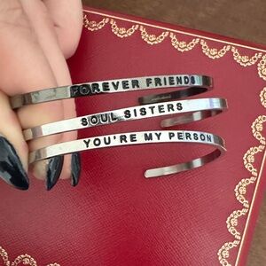 Silver Friendship Bangle Set